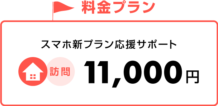 料金プラン スマホ新プラン応援サポート 訪問サポート 通常 11,000円 が 先行エントリーで 8,800円！